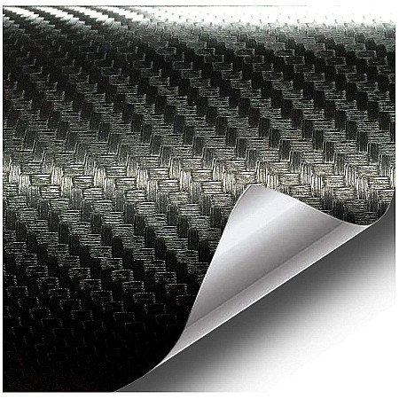 Folie colantare auto Carbon 3D Negru, 3m x 1,27m