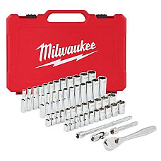 "Set scule Set of tools / Sockets set homogenous 50 pcs profile: Hexagonal socket / drive: 1/4"" packaging: plastic suitcase" MILWAUKEE 4932464944