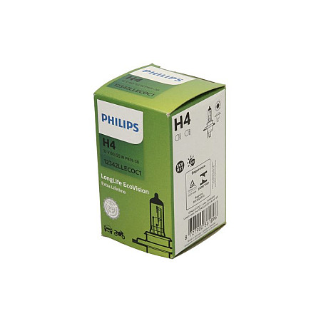 Bec, far principal Bec cutie 1buc H4 12V 60/55W P43T-38 LongLife EcoVision IVECO DAILY I DAILY II MERCEDES 123 C123 123 W123 123 T-MODEL S123 124 A124 124 C124 124 W124 11.65- PHILIPS PHI 12342LL/1