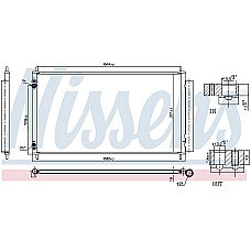 Condensator, climatizare A/C condenser with dryer ACURA TL 3.5/3.7 01.09- NISSENS NIS 940845