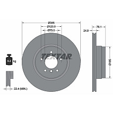 Disc frana Spate Dreapta/Stanga fara pivot de fixare a rotii BMW X5 E70 X5 F15 F85 X6 E71 E72 X6 F16 F86 3.0-4.8 10.06-07.19 TEXTAR 92161205