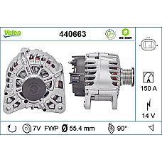 Alternator 14V 150A NISSAN NV300 PULSAR QASHQAI II X-TRAIL X-TRAIL III RENAULT ESPACE V GRAND SCENIC IV KADJAR KOLEOS II MEGANE IV SCENIC IV TALISMAN 1.2-2.0D 11.13- VALEO VAL440663