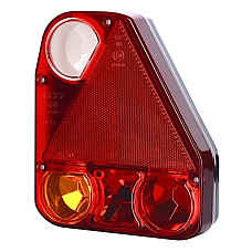 Stop spate Rear lamp R 12/24V with indicator reversing light with stop light parking light triangular reflector with wire eye without bulb TRUCKLIGHT TL-UN083R-RL