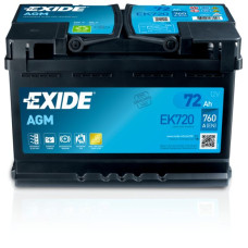 Acumulator Pornire Battery EXIDE 12V 72Ah/760A AGM R+ standard 278x175x190 B13 agm EXIDE EK720