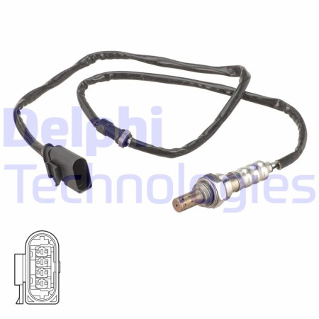 Sonda lambda 870mm CHEVROLET EPICA NISSAN X-TRAIL I SEAT IBIZA IV IBIZA IV SC IBIZA IV ST IBIZA IV/HATCHBACK TOLEDO IV SKODA FABIA II RAPID ROOMSTER 1.2-2.2D 06.01- DELPHI ES21111-12B1