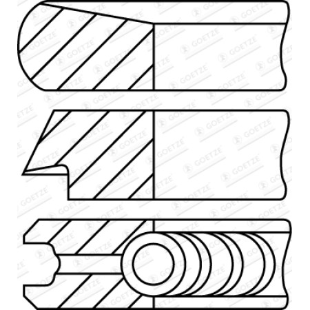 Set segmenti piston 75 STD 195 2 2 de piston DS DS 3 DS 4 DS 5 CITROEN BERLINGO BERLINGO MULTISPACE BERLINGO/MINIVAN C3 AIRCROSS II C3 II C3 III C3 PICASSO C4 CACTUS 1.6D 02.13- GOETZE 08-453100-00