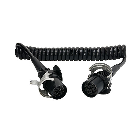 Cablu infasurat Sirma electrica spiralata lungime de lucru 35m EN with Littelfuse plugs numar pini: 15 numar cabluri: 12x15+3x25mm ADR TRUCKLIGHT EC-15-ADR-3.5M-LF