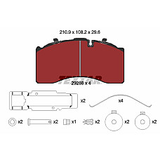Set placute de frana Spate KNORR numar WVA: 29269 TEXTAR 29269 300 1 4 T3060