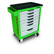 Carucior cu scule Carucior/cutie pentru scule numar sertare: 7 serie: PRO-LINE culoare: gri/verde latime: 687mm adancime: 459mm inaltime: 857/1015mm TOPTUL TCAC0701