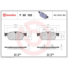 Set placute de frana Fata   MERCEDES GL X166 GLE C292 GLE W166 GLS X166 M W166 2.2D-5.5 06.11-10.19 BREMBO P 50 102