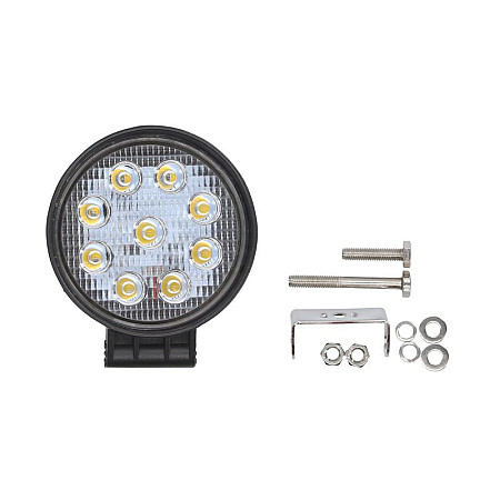Lumini Work light Osram Opto Semiconductors LED number of diodes: 9 power max: 27W voltage: 12/24/30V no road approval Osram LED Inside waterproof shape Round length110mm width43mm height128mm M-TECH TUOLOWLO14