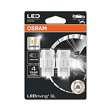 Bec incandescent Bec LED ambalaj blister 2buc W21W 12V 13W W3X16D LEDriving SL chihlimbar OSRAM OSR7505DYP-02B