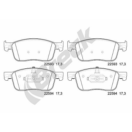 Set placute de frana Fata CITROEN JUMPY SPACETOURER PEUGEOT EXPERT TRAVELLER TOYOTA PROACE PROACE VERSO 1.5D-Electric 02.16- BRECK 22593 00 703 00