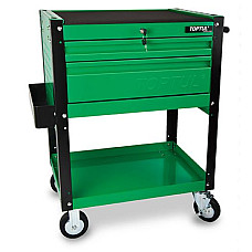 Carucior cu scule Carucior de service numar sertare: 2 numar sertare: 1 culoare: verde latime: 695mm adancime: 460mm inaltime: 925mm nu contine polita si maner lateral pt chei tip T TOPTUL TCAD0206