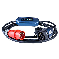 Dispozitiv de incarcare ca, vehicul electric AC charger EVSE mobile charger Akyga AK-EC-12 LCD phases quantity: 3 11kW colour: neagra/blue cable type 2 with cover with power regulation with timer Ladowarka do samochodow elektrycznych Aky AKYGA AK-EC-12