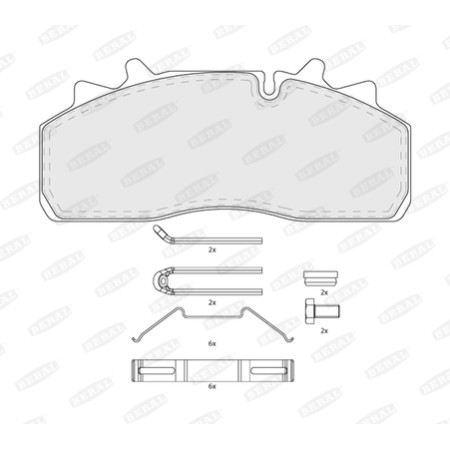 Set placute de frana WABCO numar WVA: 29159 DAF CF LF LF 55 BE123C-PX-7239 01.01- BERAL BCV29159TK