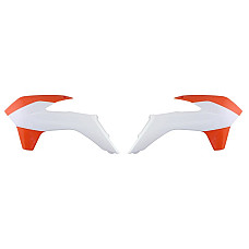 Kituri de plastic Radiator covers colour Orange/White KTM EXC EXC-F SX SX-F XC XC-F 125-500 2013-2016 CEMOTO 8417400005 CEM