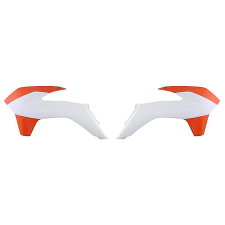 Kituri de plastic Radiator covers colour Orange/White KTM EXC EXC-F SX SX-F XC XC-F 125-500 2013-2016 CEMOTO 8417400005 CEM