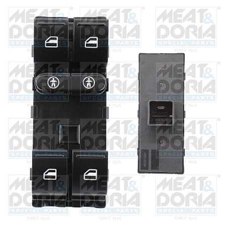Comutator,macara geam Car window regulator switch front L SEAT ALHAMBRA VW TOUAREG TOURAN 1.2-4.2D 01.10- MEAT &amp; DORIA MD26481