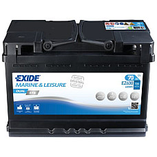 Baterie de alimentare Acumulator EXIDE 12V 70Ah/720A DUAL EFB MARINE/RV R+ standard 175x278x190 B13 aditional - auxiliar/efb/pornire/utilizare multipla EXIDE EZ600