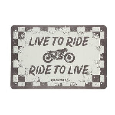 Placuta garaj, size: 200; 300mm, sign/digit: Live to Ride, material: metal OXFORD OX388