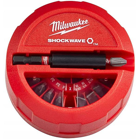 Set scule Air impact bits kit 15pcs profile: hexagonal pozidriv size: PZ1 PZ2 PZ3' philips size: PH1 PH2 socket TORX/E-TORX size: T10 T15 T20 T25 T30 MILWAUKEE 4932430904