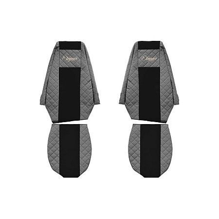 Husa scaun Huse pentru scaune Elegance gri material eco-piele / velours serie ELEGANCE  RENAULT MAGNUM F-CORE F-CORE FX08 GRAY