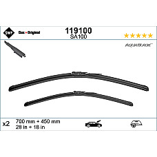 Lamela stergator Wiper blade jointless front with spoiler 2pcs AquaBlade 700/450mm TESLA MODEL X 09.15- SWF SWF 119100
