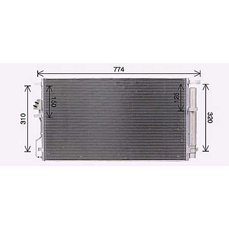 Condensator, climatizare A/C condenser with dryer HYUNDAI TUCSON KIA SPORTAGE IV 2.0/2.4 06.15-09.22 AVA COOLING KA5301D AVA