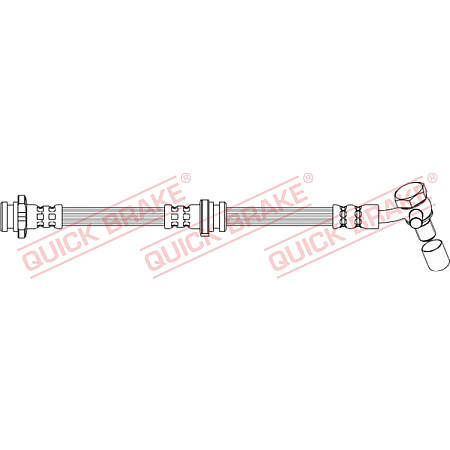 Furtun frana Furtun/conducta de frana flexibil Stanga lungime 602mm M10x1/M10x1 NISSAN QASHQAI II RENAULT KADJAR 1.2-1.6D 11.13- QUICK BRAKE QB50.748X