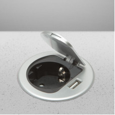 Priz incorporabila, cu cablu + USB