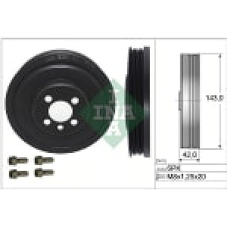 Fulie curea, arbore cotit Crankshaft pulley number of ribs: 6  AUDI A1 A3 A4 ALLROAD B8 A4 ALLROAD B9 A4 B6 A4 B7 A4 B8 A4 B9 A5 A6 C5 A6 C6 A6 C7 Q2 Q3 Q5 TT CUPRA FORMENTOR 1.4-2.5D 03.95- INA 544 0083 20
