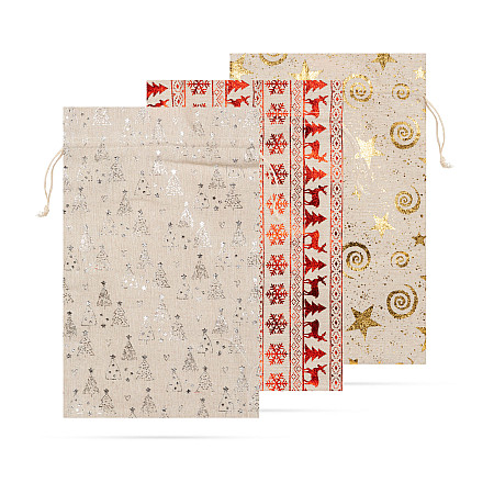 Pungi de cadou, din pnz - 3 tipuri - 20 x 30 cm