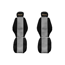 Husa scaun Huse pentru scaune Classic gri material velours serie CLASSIC centura de siguranta a pasagerului asamblata in scaun centura de siguranta a soferului asamblata in scaun tetiera reglabila a pasage F-CORE F-CORE PS22 GRAY