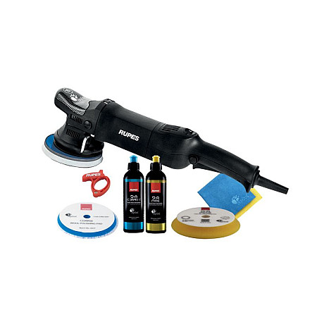 Masina de polizat Set de lustruire Big Foot LHR15ES amplitudine oscilatii: 15mm diametru disc 125mm ajustare turatie 2000-5000 rev./min. greutate 25 kg putere nominala 500W tensiune: 230V in set: accesorii RUPES 3201525