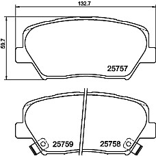 Set placute frana,frana disc Brake pads set front with extras HYUNDAI SANTA FE II 2.2D/2.7 03.06-12.12 TEXTAR 2575703
