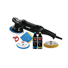 Masina de polizat Set de lustruire Big Foot LHR21ES amplitudine oscilatii: 21mm diametru disc 150mm ajustare turatie 2000-4200 rev./min. greutate 26 kg putere nominala 500W tensiune: 230V in set: accesorii RUPES 3201522