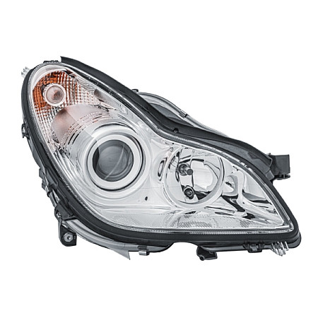 Far Lampa frontala Dreapta halogen H7/H7/PY21W/W5W electric cu motor bec culoare insert: cromat culoare semnalizator: transparent  MERCEDES CLS C219 HELLA 1EL008 821-021