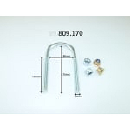 Brida arc Leaf spring shackle 170mm M14  FORD TOURNEO CONNECT V408 NADWOZIE WIELKO TOURNEO COURIER B460 TRANSIT TRANSIT CONNECT V408/MINIVAN TRANSIT COURIER B460 1.0/2.2D 04.06- LS GERMANY 809170-LS