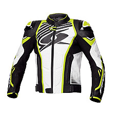 Jachete din piele Jackets sports SPYKE ARAGON EVO colour neagra/fluorescent/white/yellow size 48 SPYKE 110310/10107/48