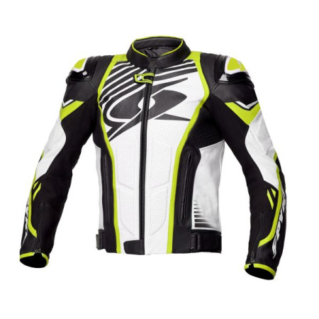 Jachete din piele Jackets sports SPYKE ARAGON EVO colour neagra/fluorescent/white/yellow size 52 SPYKE 110310/10107/52