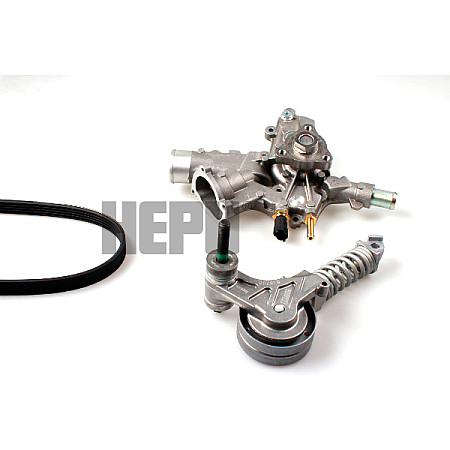 Pompa apa + Set curea transmisie cu caneluri Multi-V-Belt kit rolls and water pump with water pump OPEL AGILA ASTRA G ASTRA G CLASSIC ASTRA H ASTRA H GTC COMBO/MINIVAN CORSA C CORSA D MERIVA A 1.0-1.4LPG 02.98- HEPU PK03341