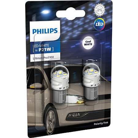 Bec, semnalizator LED light bulb blister pack 2pcs P21W 12V 22W BA15S no certification of approval Ultinon Pro3100 SL cool white PHILIPS PHI 11498CU31B2