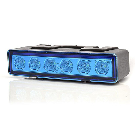 Girofar Rotating beacon blue 12/24V LED horizontal fixing directional WAS 899.1 W117