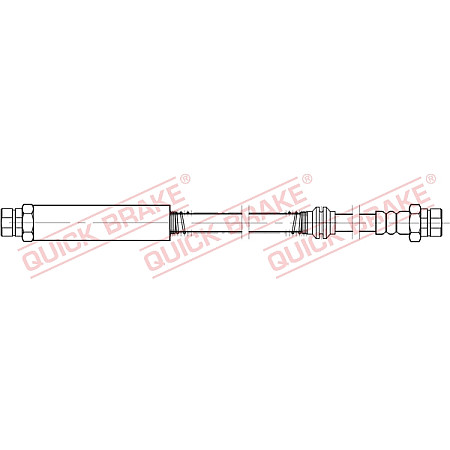 Furtun frana Furtun/conducta de frana flexibil Spate Dreapta/Stanga lungime 438mm M10x1/M10x1  VW CADDY III CADDY III/MINIVAN 1.2-2.0D 03.04-05.15 QUICK BRAKE QB22.934