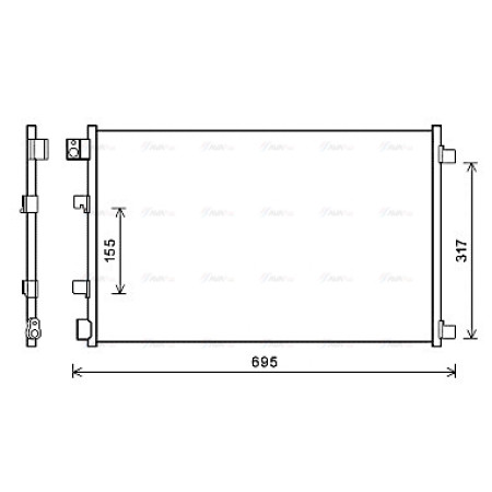 Condensator, climatizare A/C condenser with dryer NISSAN QASHQAI I 1.6/2.0 02.07-04.14 AVA COOLING DNA5406 AVA