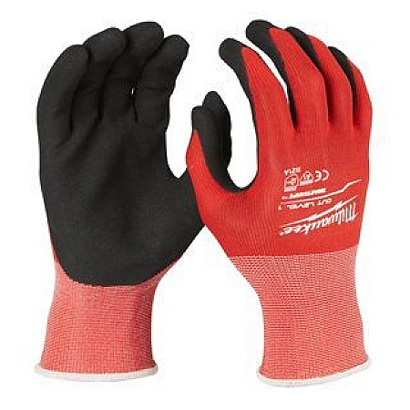 Protectia mainilor 1 pair Protective gloves CUT A GLOVES gloves cut resistant / nitrile / nylon colour: red size: 11/XXL anti-overvoltage anti-slip touch screen maintenance how to use: reusable 4121A EN 388: MILWAUKEE 4932471419
