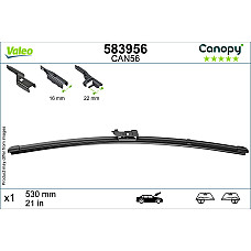Lamela stergator Wiper blade Flat front with spoiler 1pcs Canopy 530mm MERCEDES C W203 CITAN MIXTO DOUBLE CABIN CITAN MPV CITAN/MINIVAN W415 GL X164 M W164 M W166 R W251 V251 08.97- VALEO VAL583956
