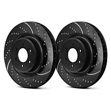 Disc frana Brake disc set 2 pcs. 2pcs Turbo Groove Ventilated Cut-Drilled front  L/R outer diameter 269 mm thickness 20/22 mm MAZDA MX-5 II 1.8 05.98-10.05 EBC POLSKA GD1254