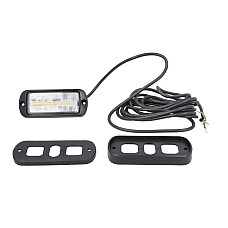 Girofar Rotating beacon orange 12/24V LED rigid fitting 2-point assembly no of programs: 2 synchronized flash transparent shade wire 3m WAS 1468 CLEAR W217